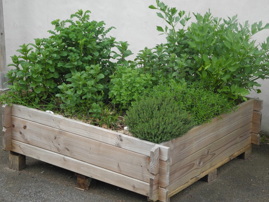 Jardinière en bois carrée